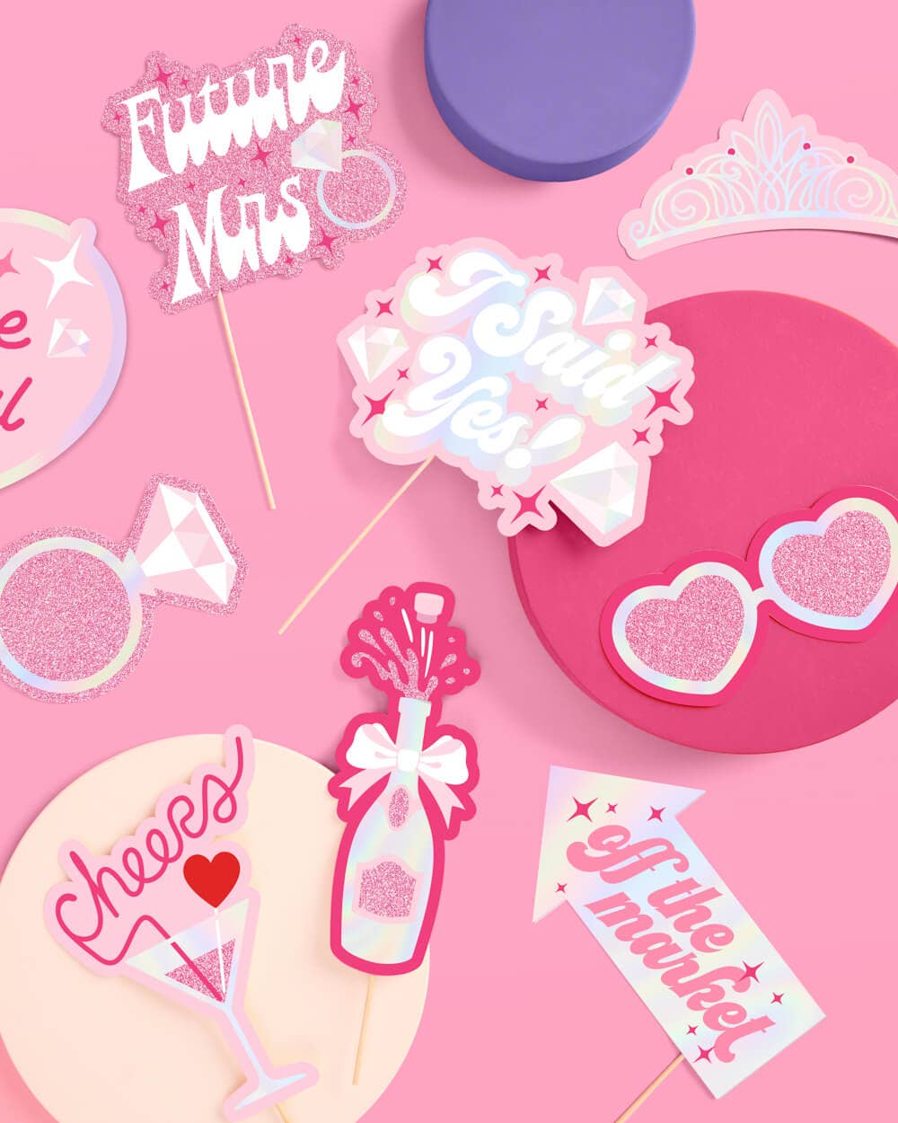 Bachelorette Party Props, Photo Booth Set, Bridal Shower