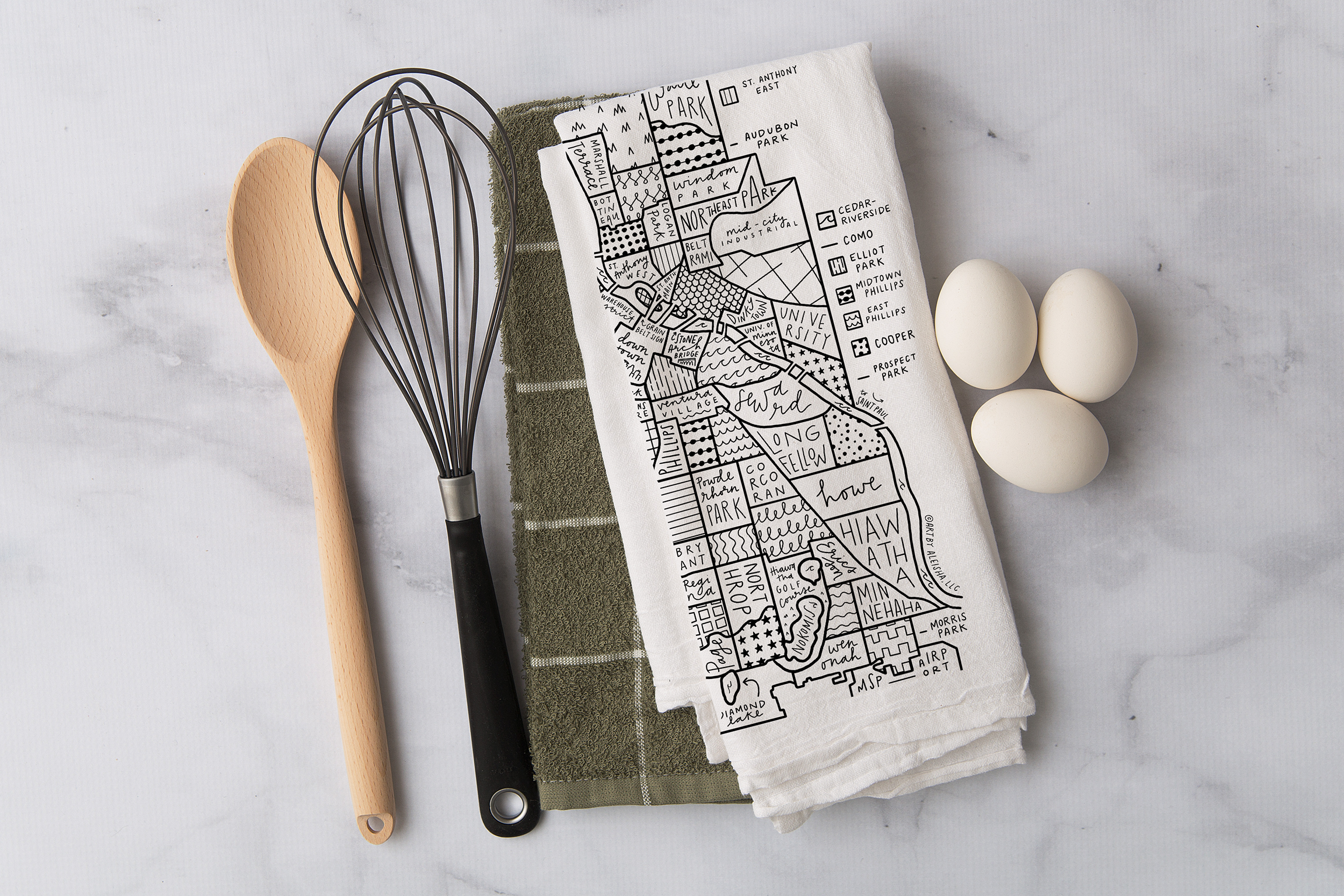 Minneapolis Map Tea Towel