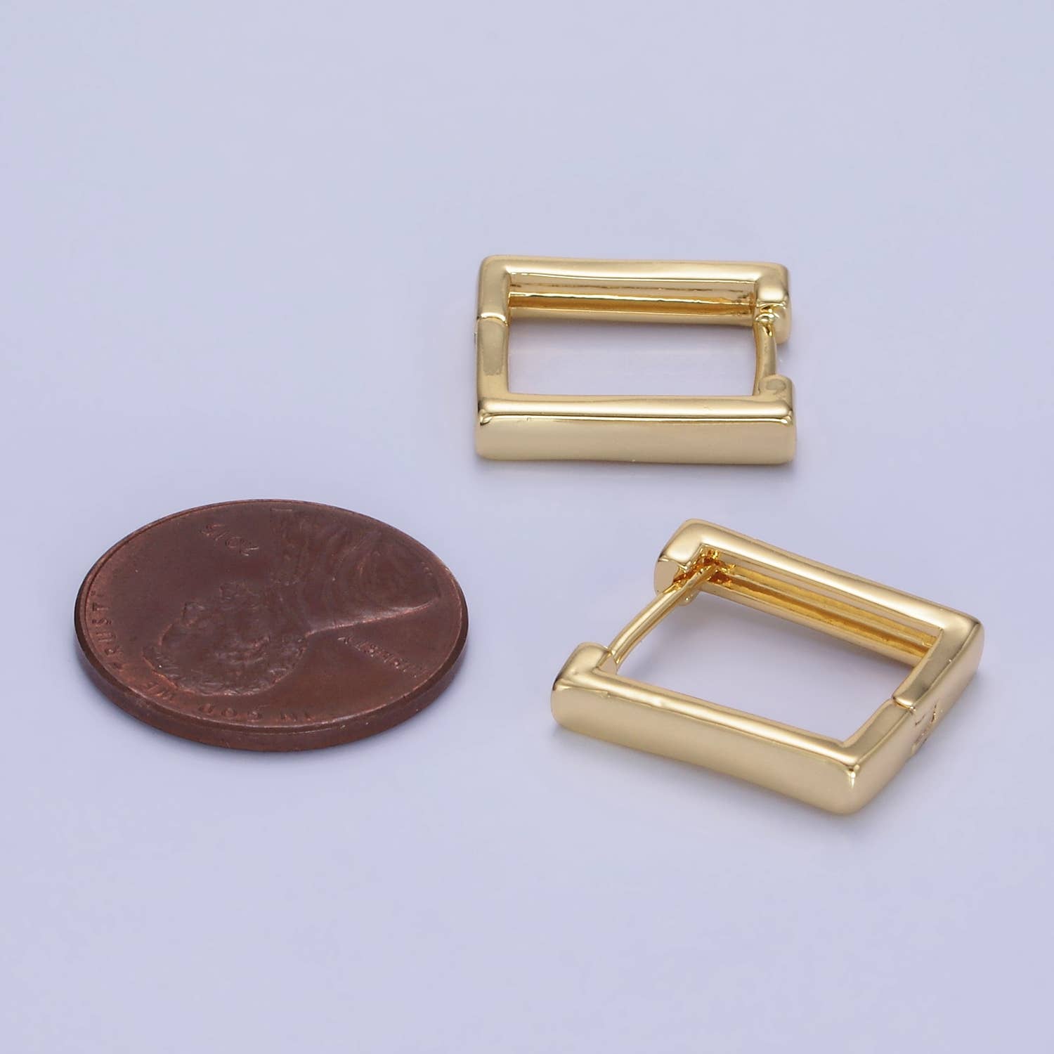 14K Gold Filled 15mm Square Minimalist Huggie Earrings