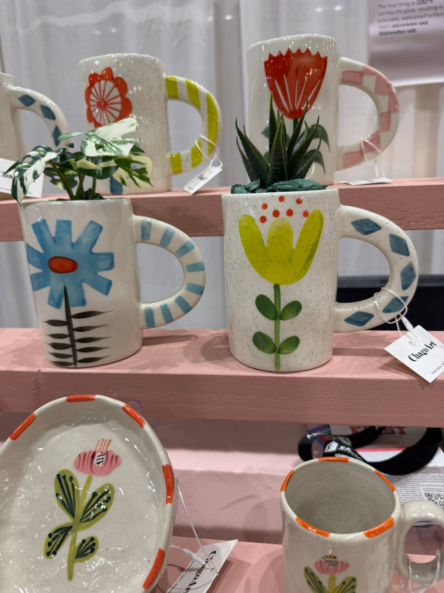 Green Floral Mug