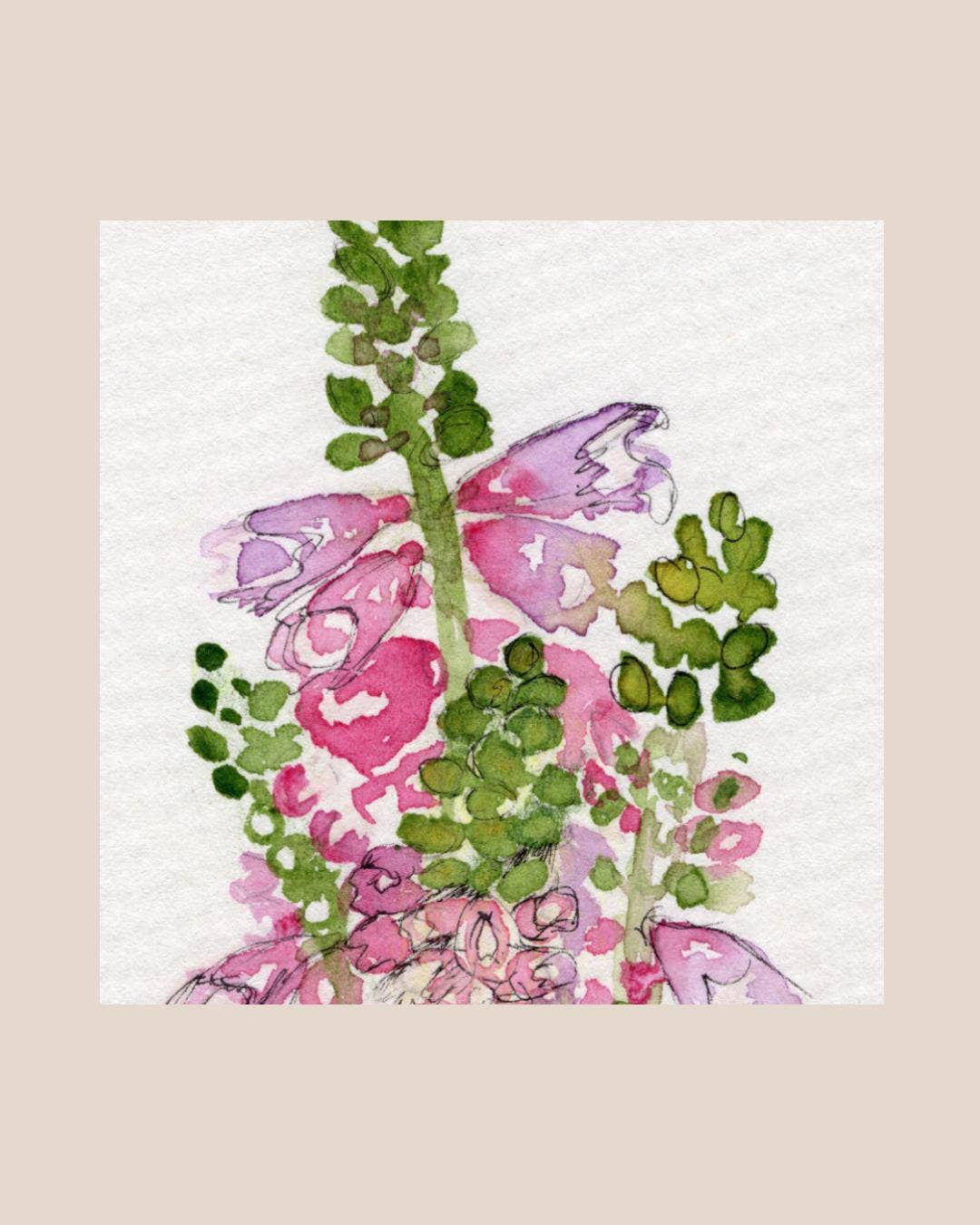 Wildflower Watercolor Print Botanical Wall Art