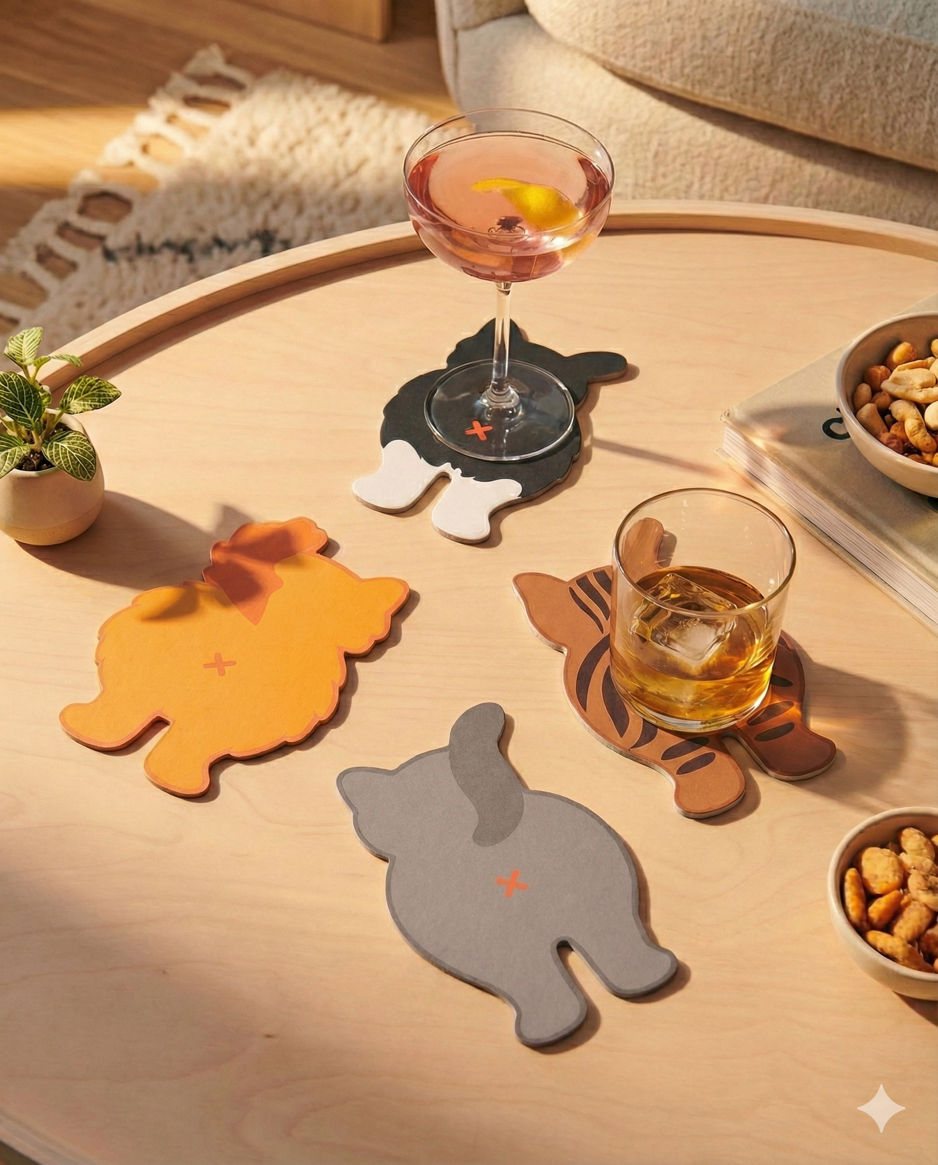 Cat Bum Coasters
