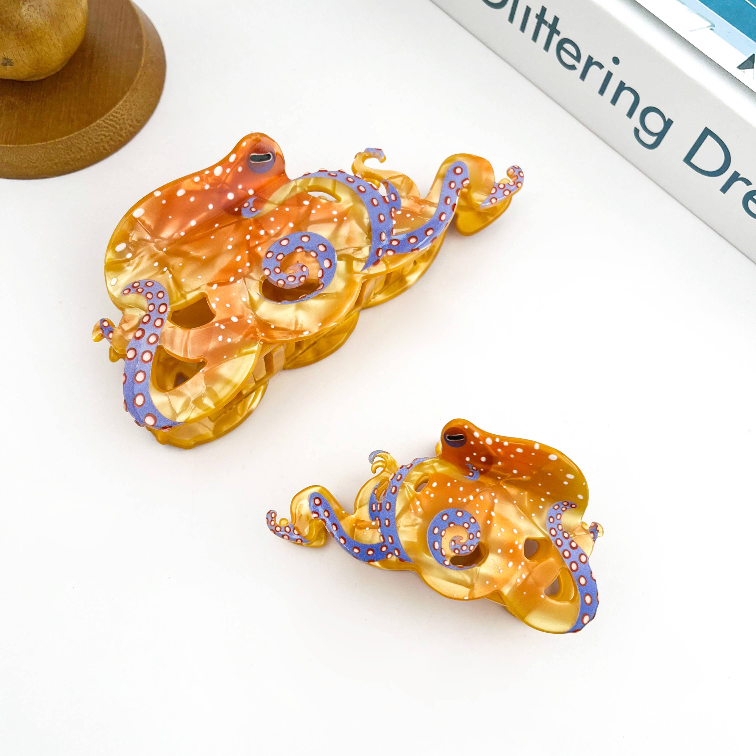 Blue Ring Octopus Claw Clip