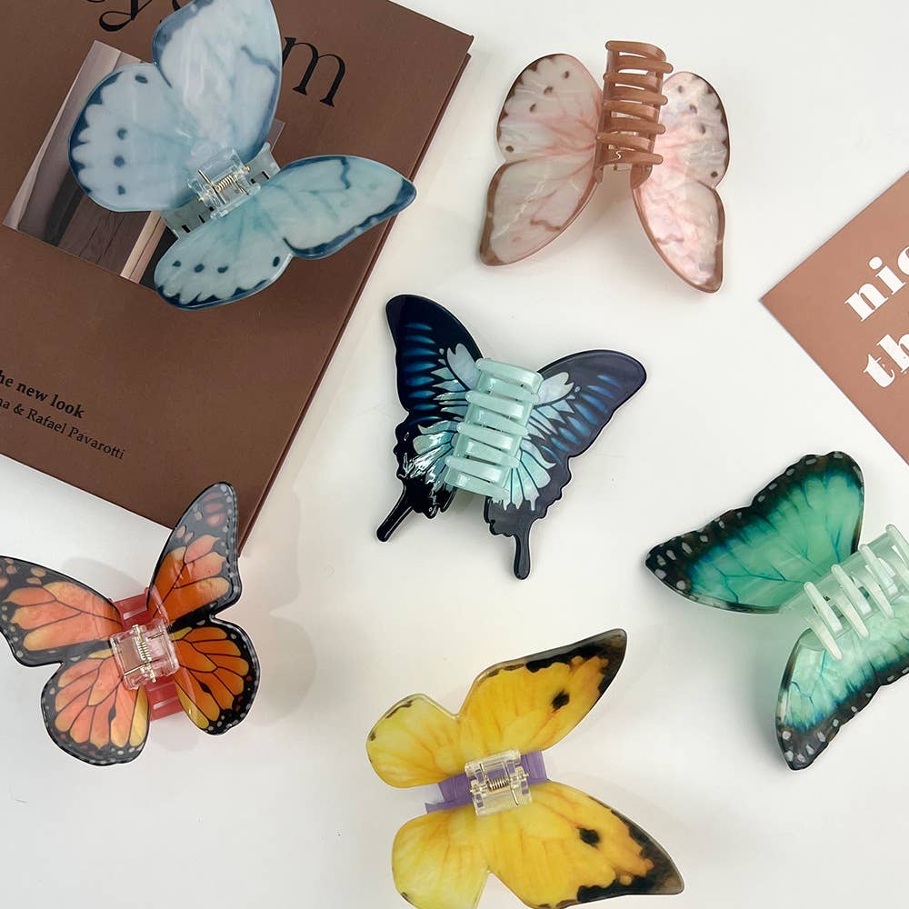 Vibrant Butterfly Claw Clip