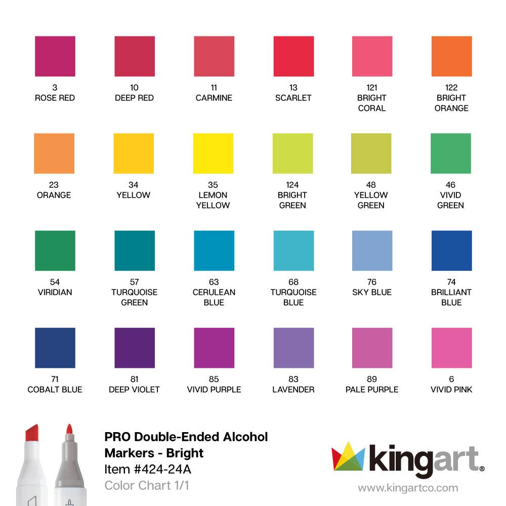 Double-Ended Alcohol Markers: Bright