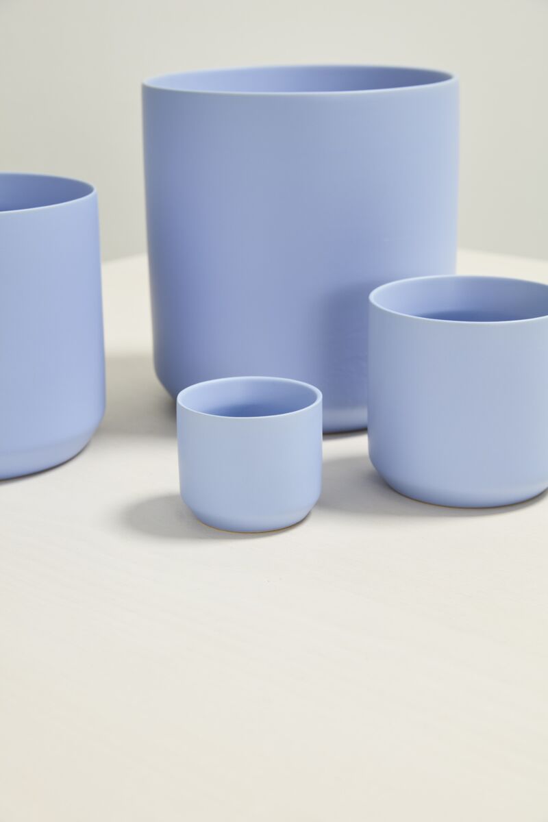Round Light Blue Pot