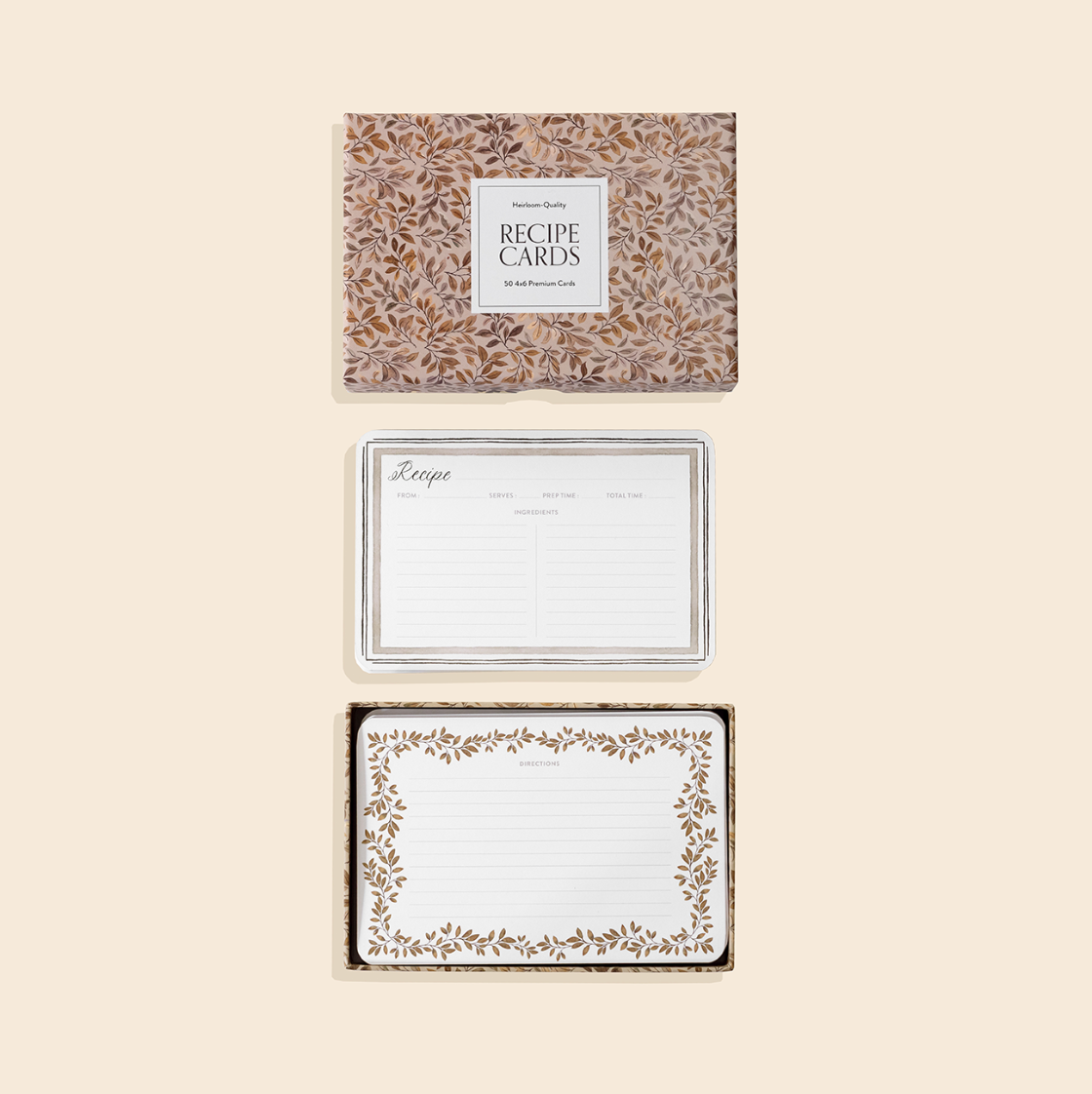 Recipe Cards: Blank Floral Cards
