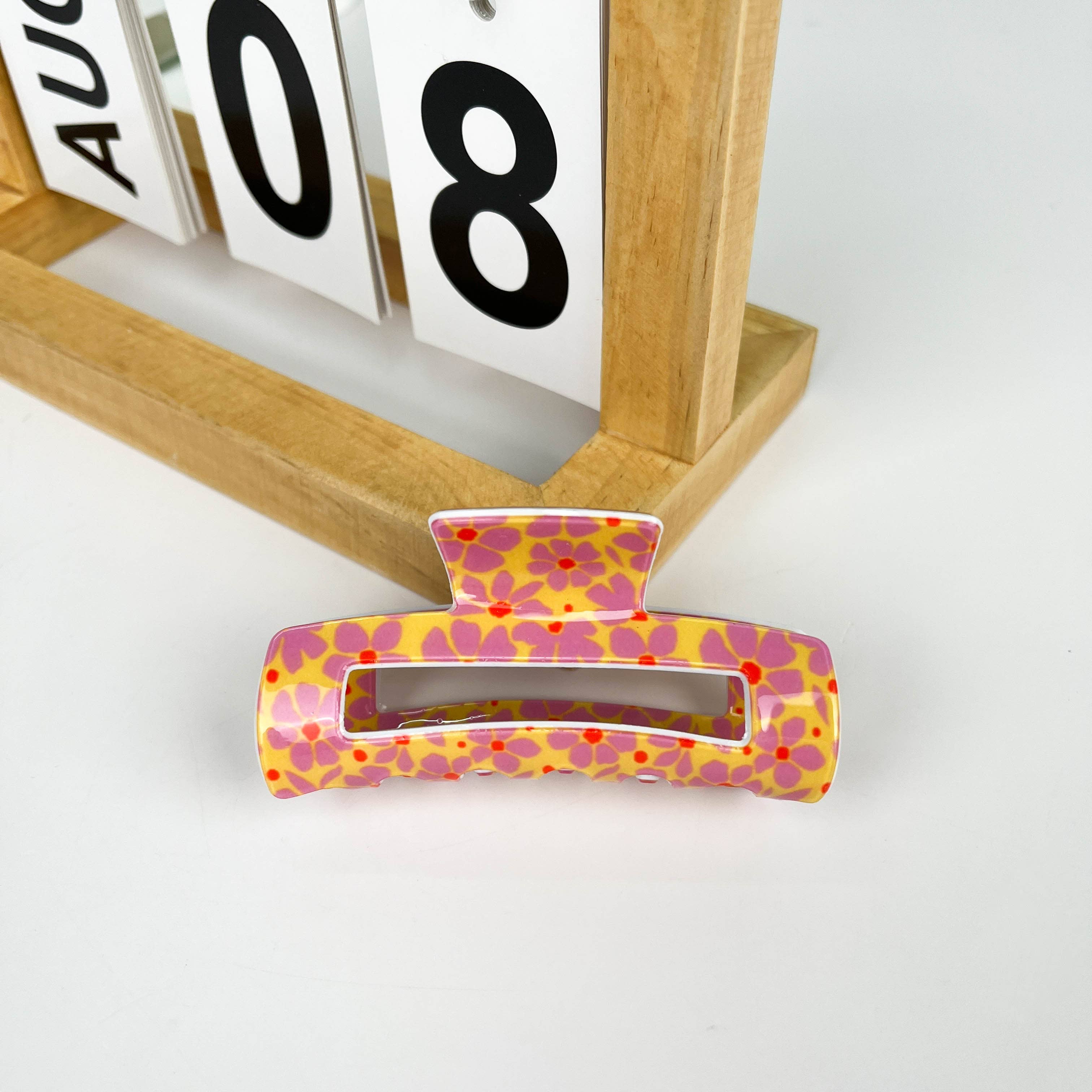 Floral Print Claw Clip