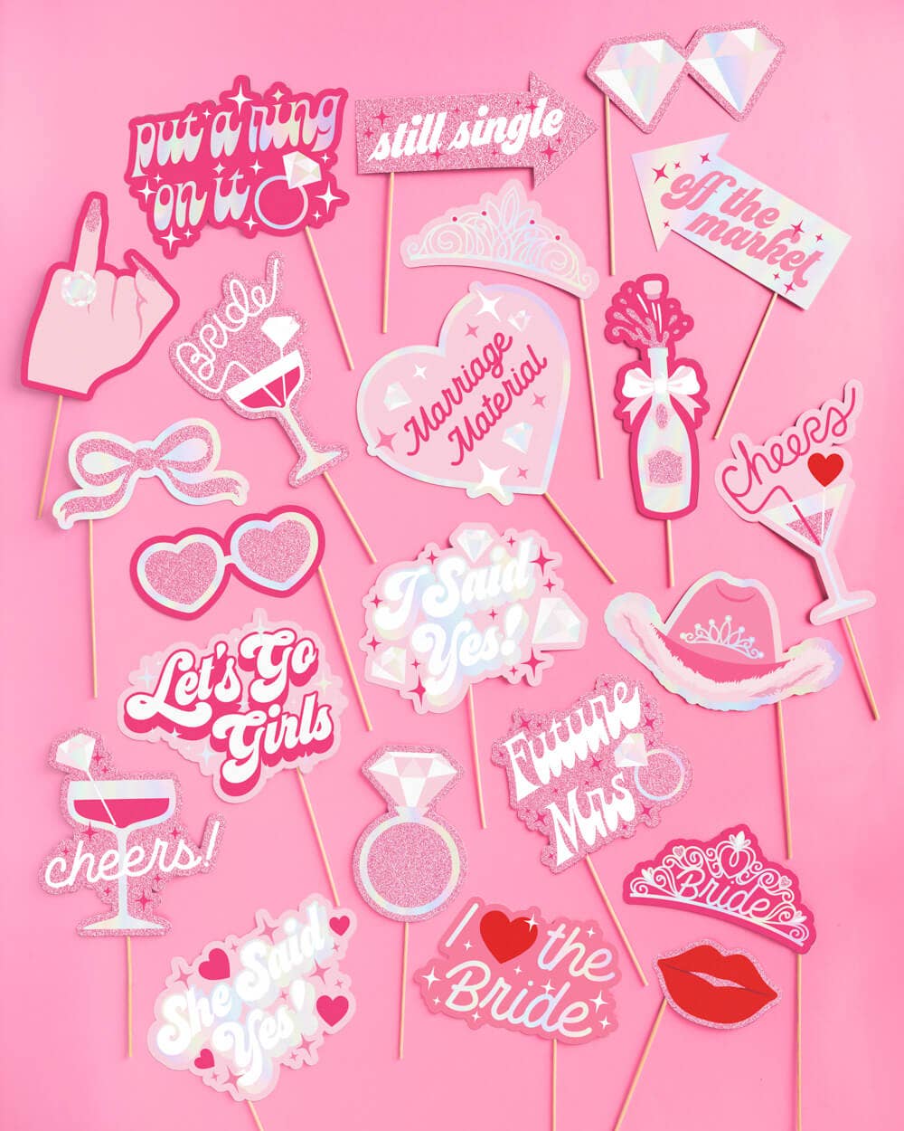 Bachelorette Party Props, Photo Booth Set, Bridal Shower