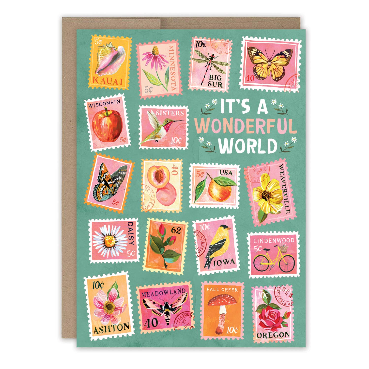 Postage Stamps Birthday Card