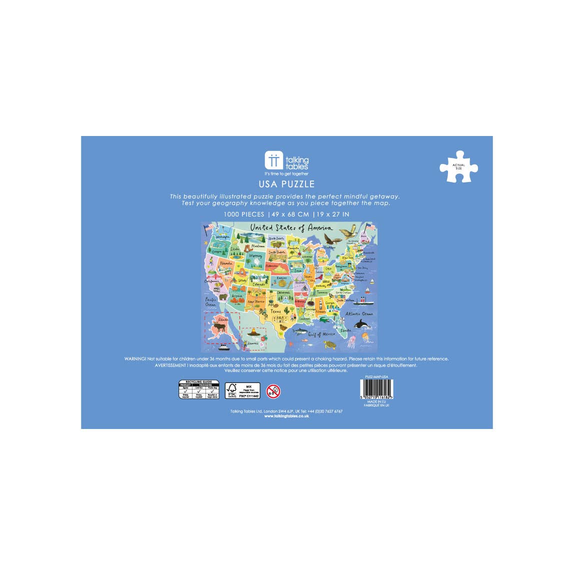 USA Map Puzzle & Poster