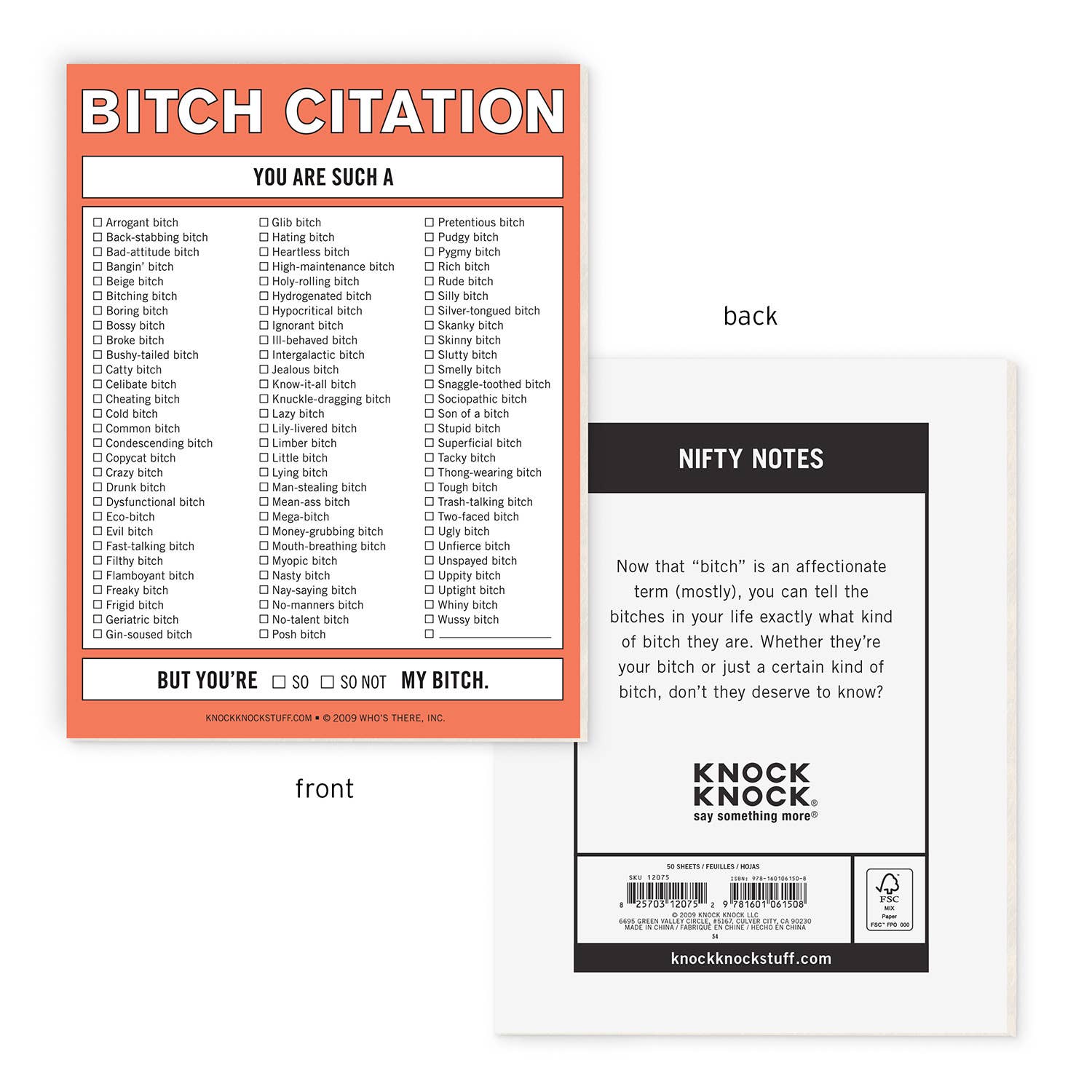 Bitch Citation Nifty Notes