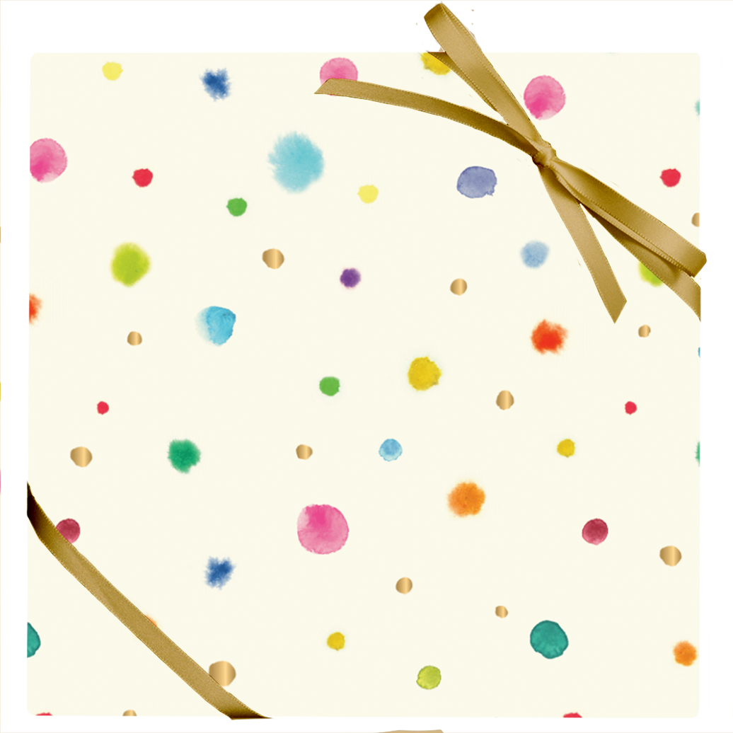 Colorful Watercolor Dots Stone Wrapping Paper