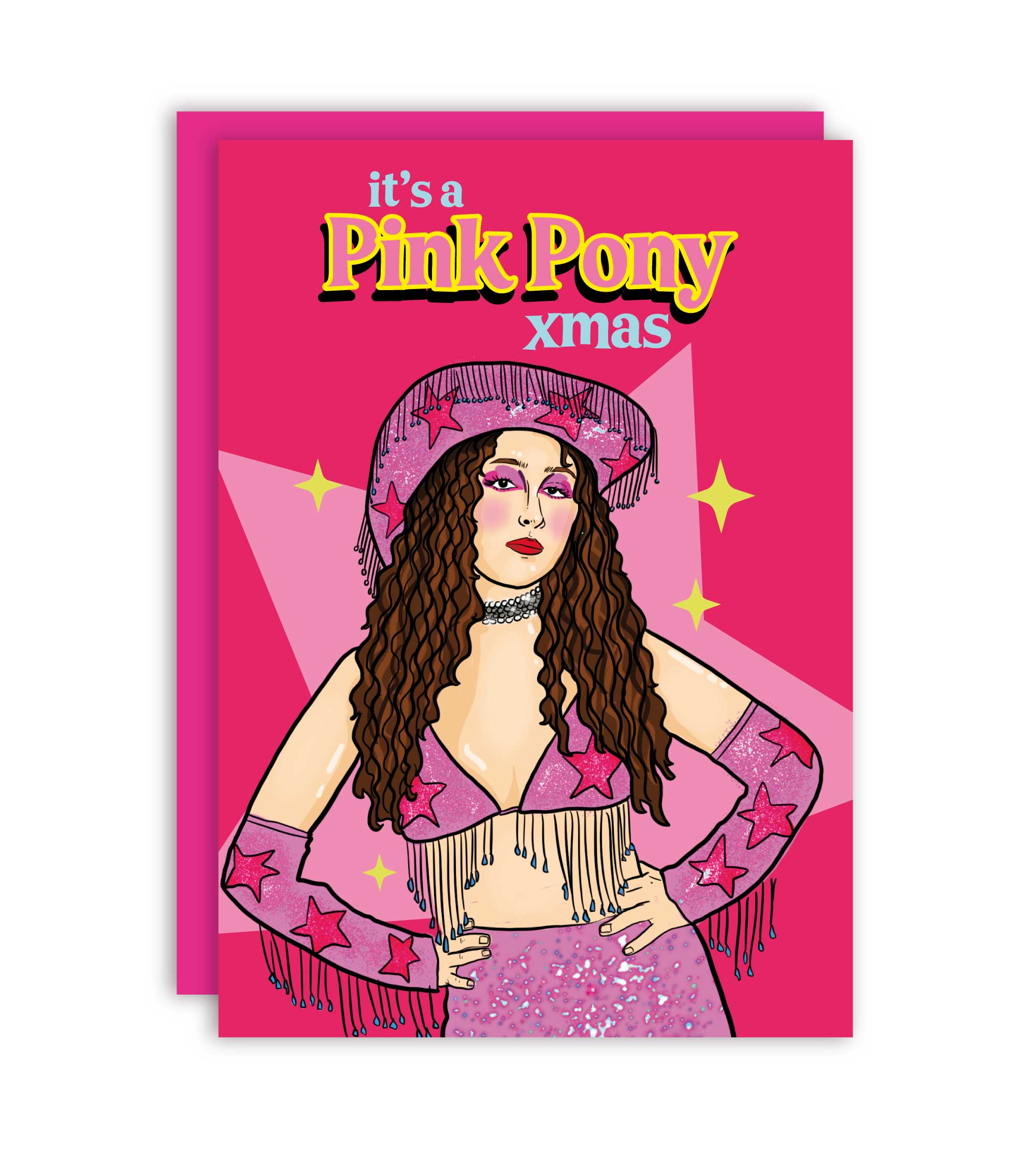 Chappell Roan Pink Pony Christmas Greeting Card