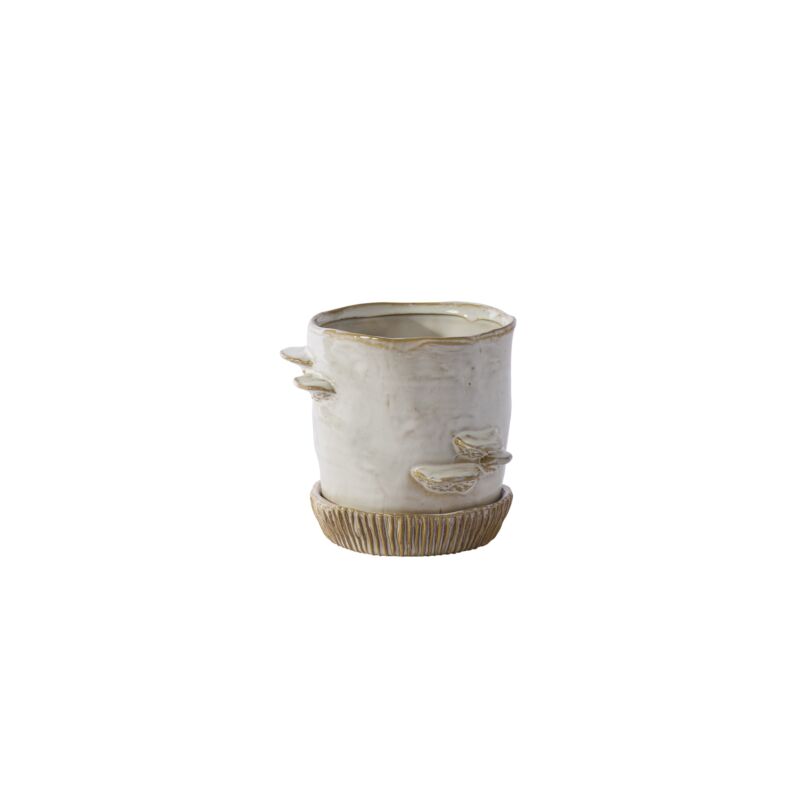 Stepped Mushroom Pot with Saucer