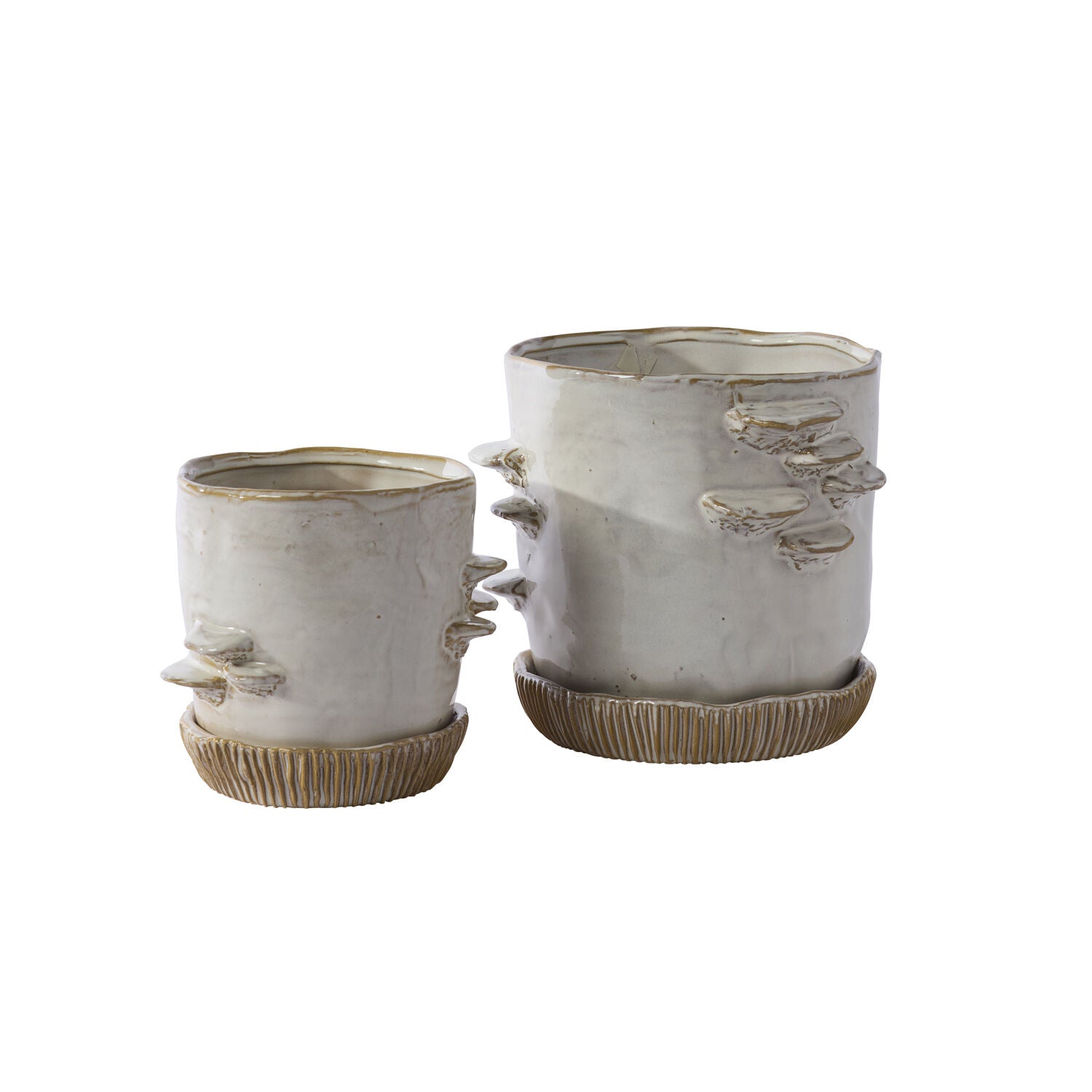 Stepped Mushroom Pot with Saucer