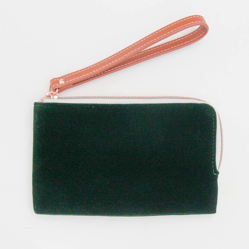 Velvet green online purse