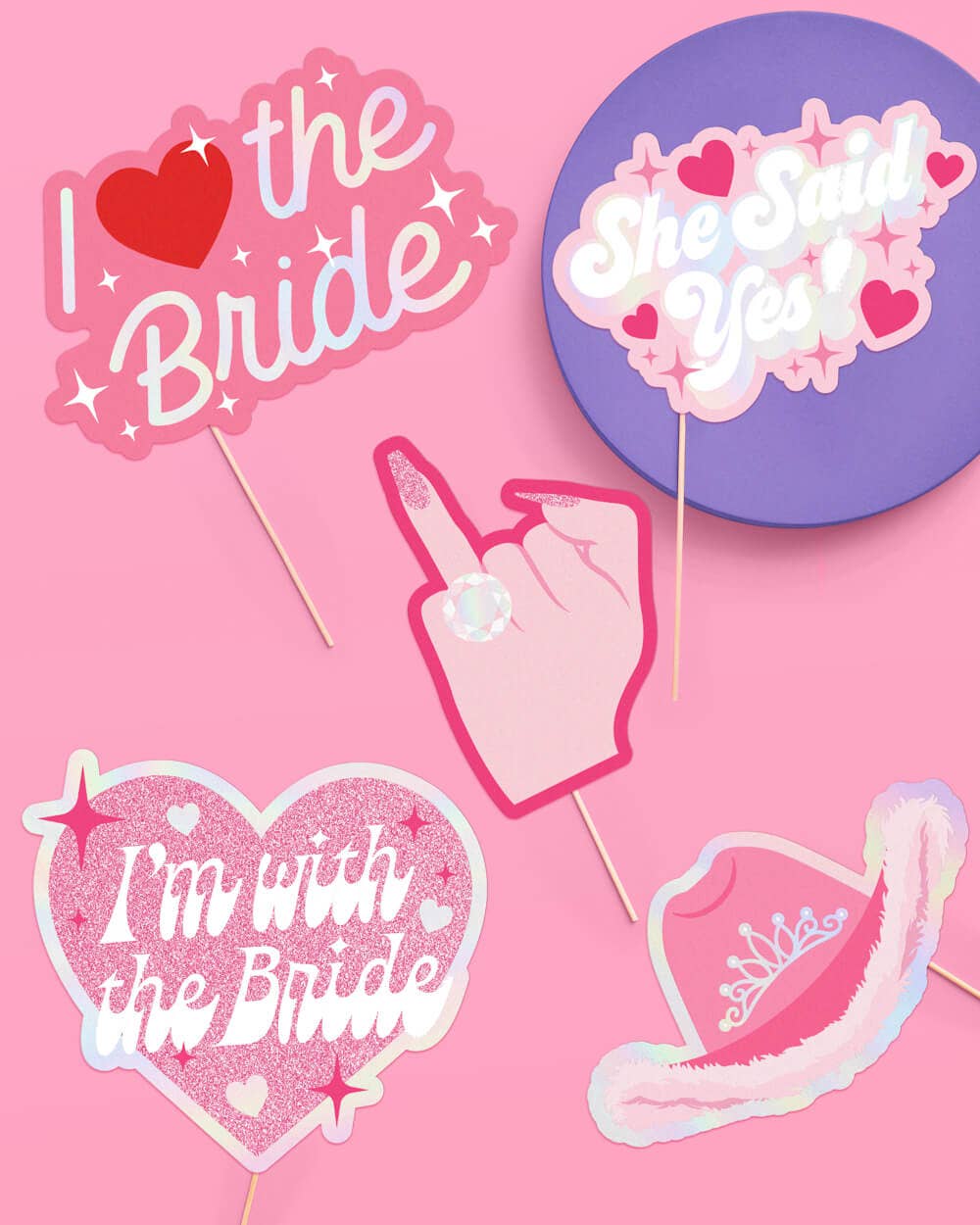 Bachelorette Party Props, Photo Booth Set, Bridal Shower