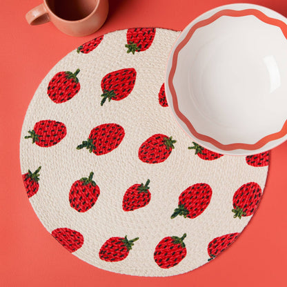 Berry Sweet Braided Round Placemat