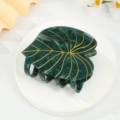 Green Leaf Claw Clip