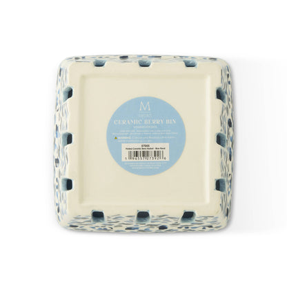 Printed Ceramic Berry Basket - Blue Floral