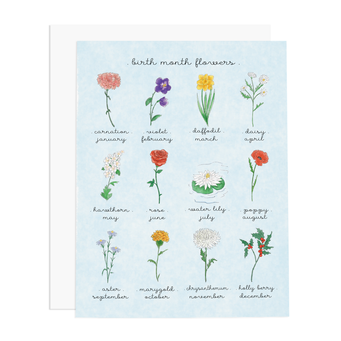 Birth Month Flowers Greeting Card