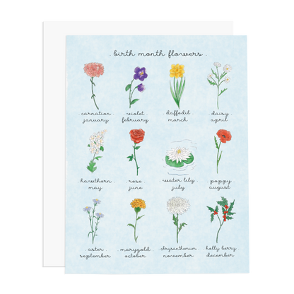 Birth Month Flowers Greeting Card