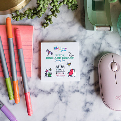 Birds Bugs and Botany Coloring Book