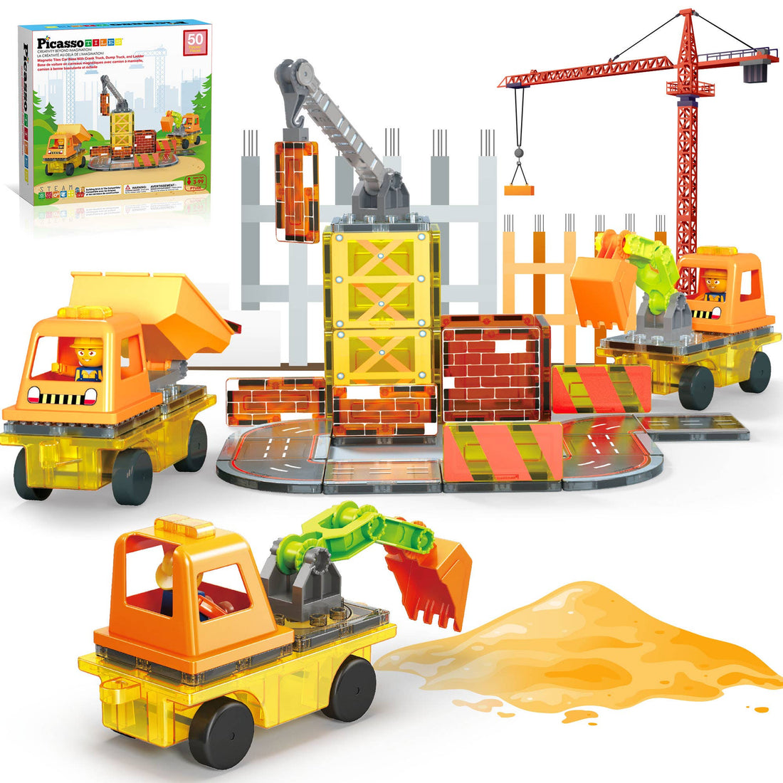 Magnetic Construction Theme Building Set