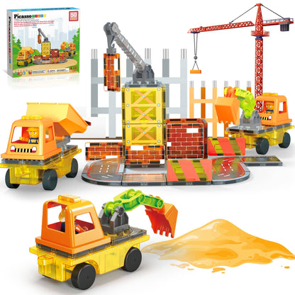 Magnetic Construction Theme Building Set
