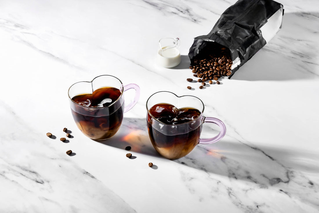 14oz Heart Shaped Glass Mug
