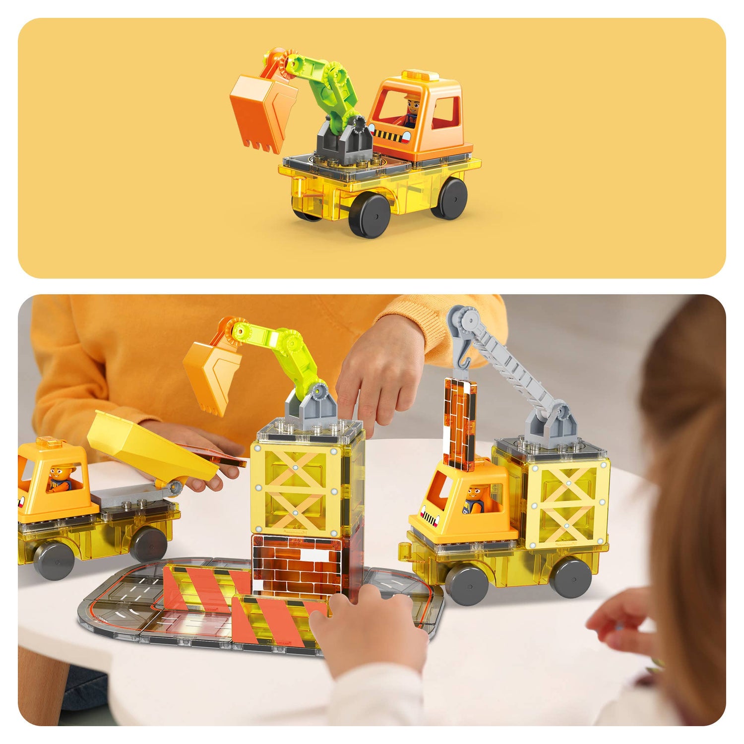 Magnetic Construction Theme Building Set