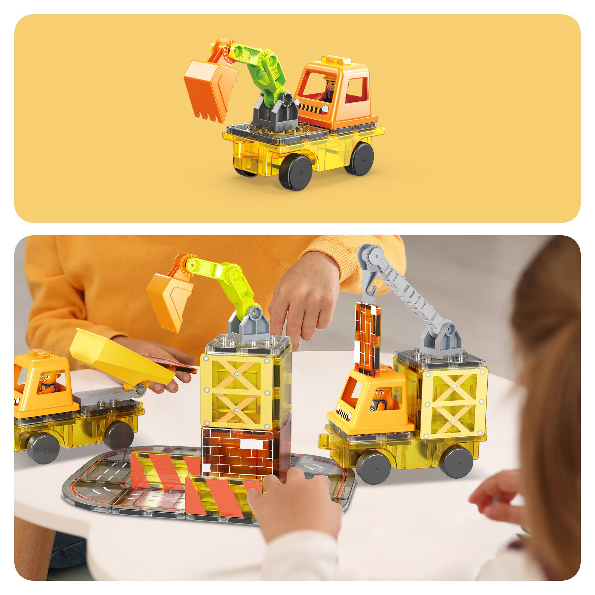 Magnetic Construction Theme Building Set