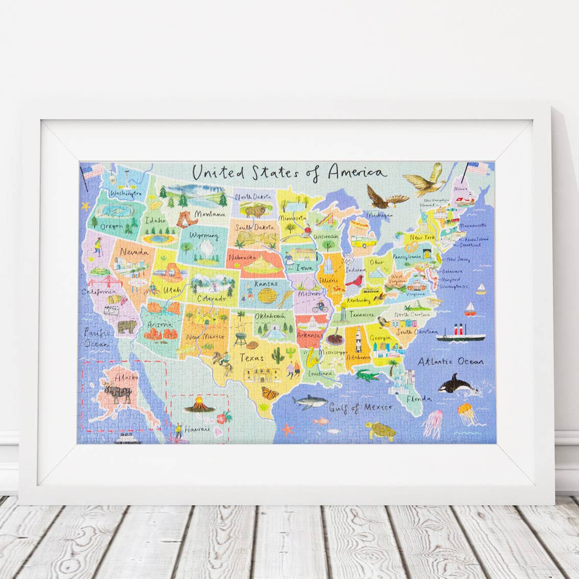 USA Map Puzzle &amp; Poster