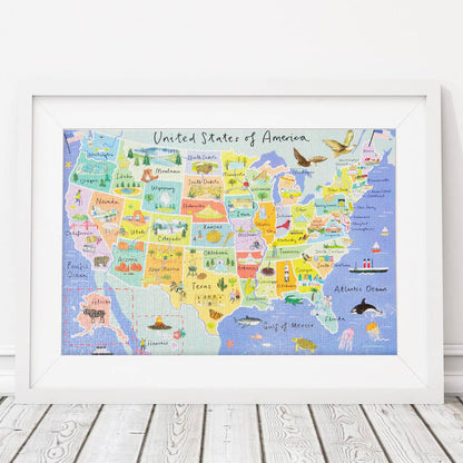 USA Map Puzzle &amp; Poster