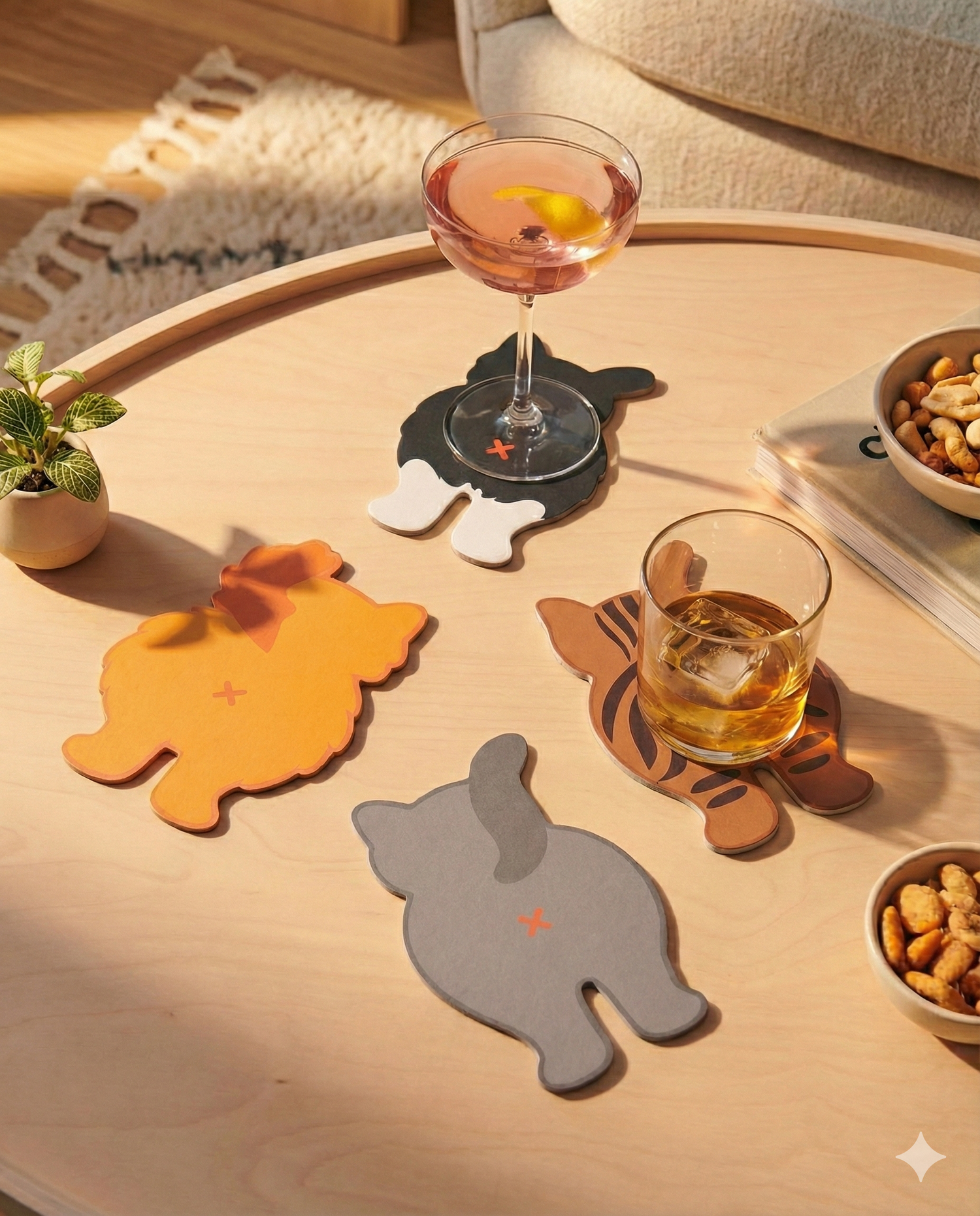 Cat Bum Coasters