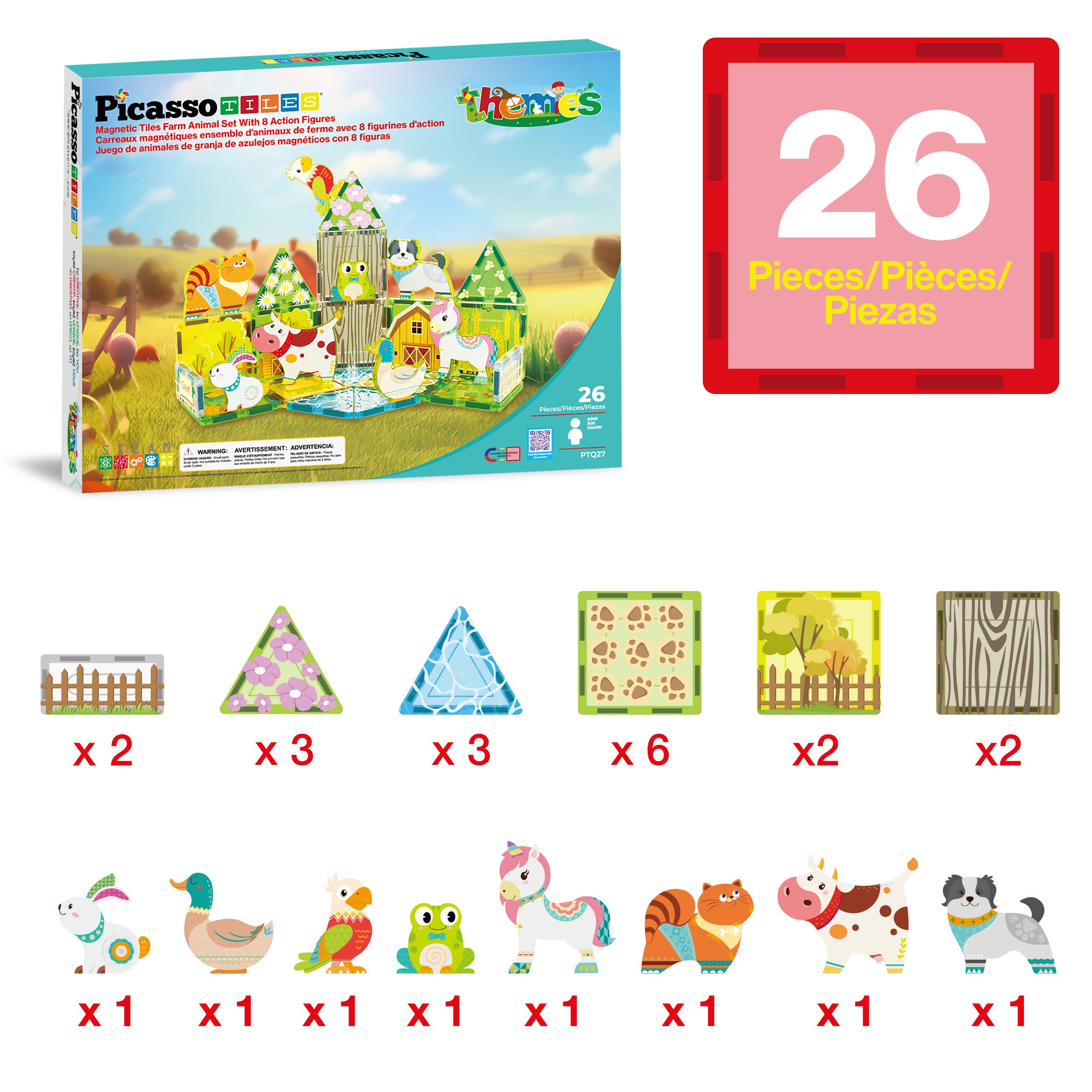 Magnetic Farm Theme Toy Tiles