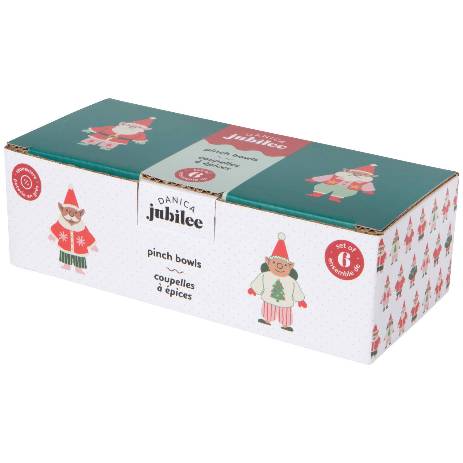 Festive Gnomes Christmas Pinch Bowls Set of 6