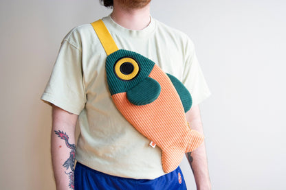 The Fish Bag (Coral &amp; Dark Green)