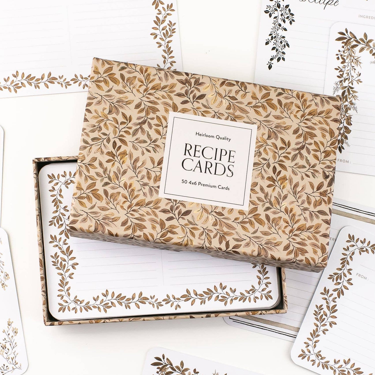 Recipe Cards: Blank Floral Cards