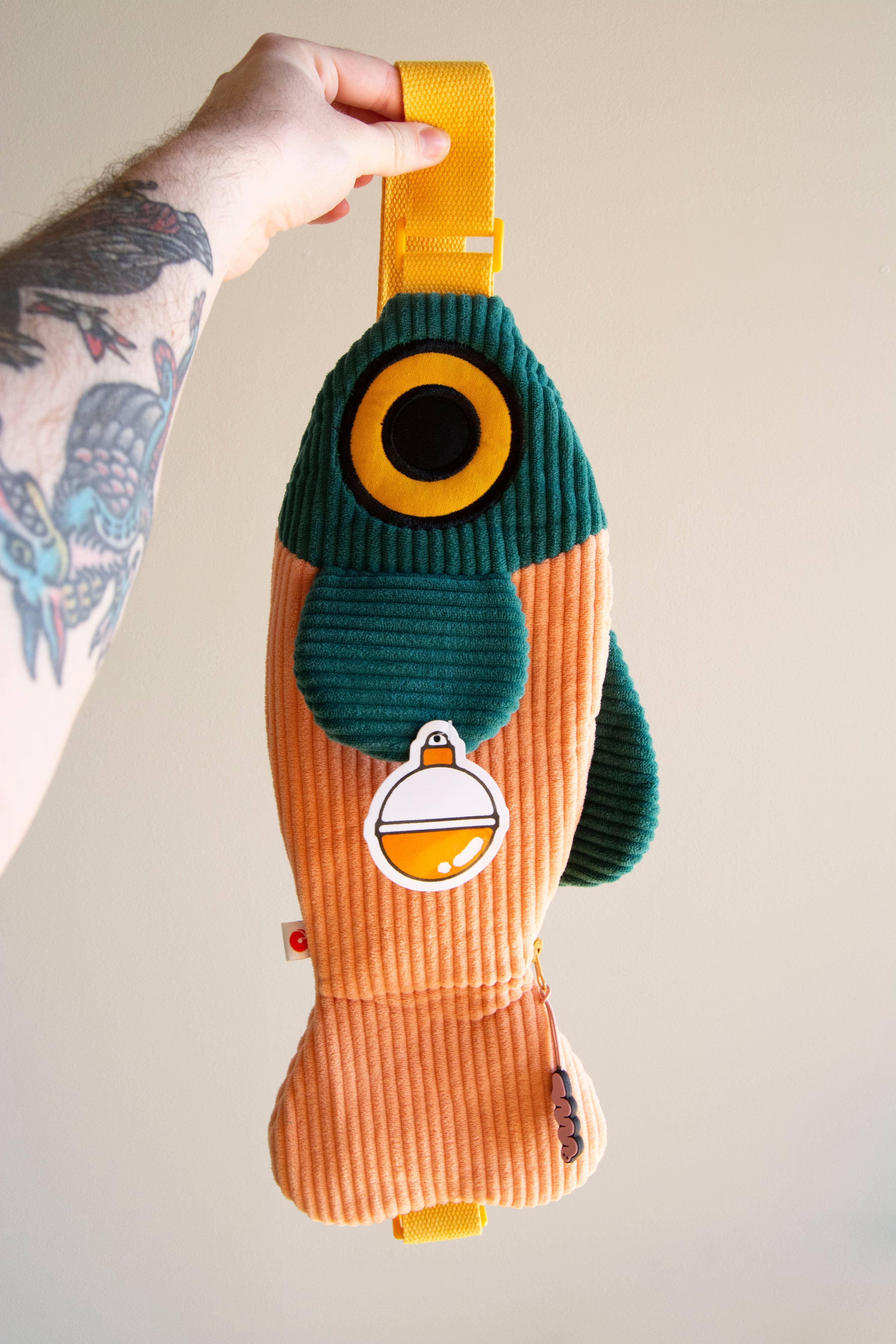 The Fish Bag (Coral &amp; Dark Green)