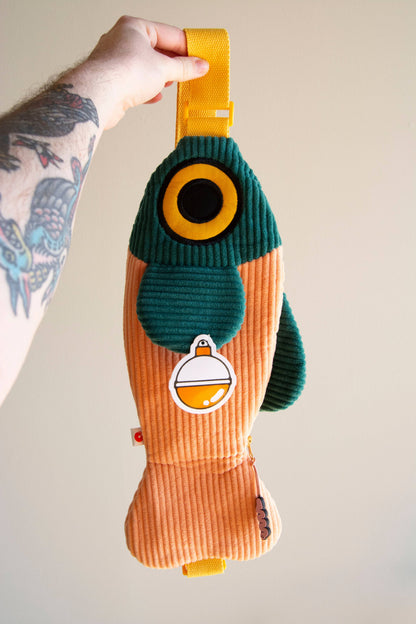 The Fish Bag (Coral &amp; Dark Green)