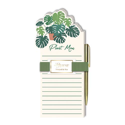 Die-cut Notepad with Pen - Monstera