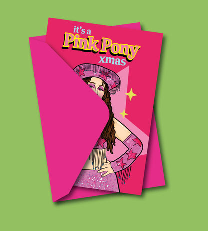 Chappell Roan Pink Pony Christmas Greeting Card