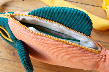 The Fish Bag (Coral &amp; Dark Green)