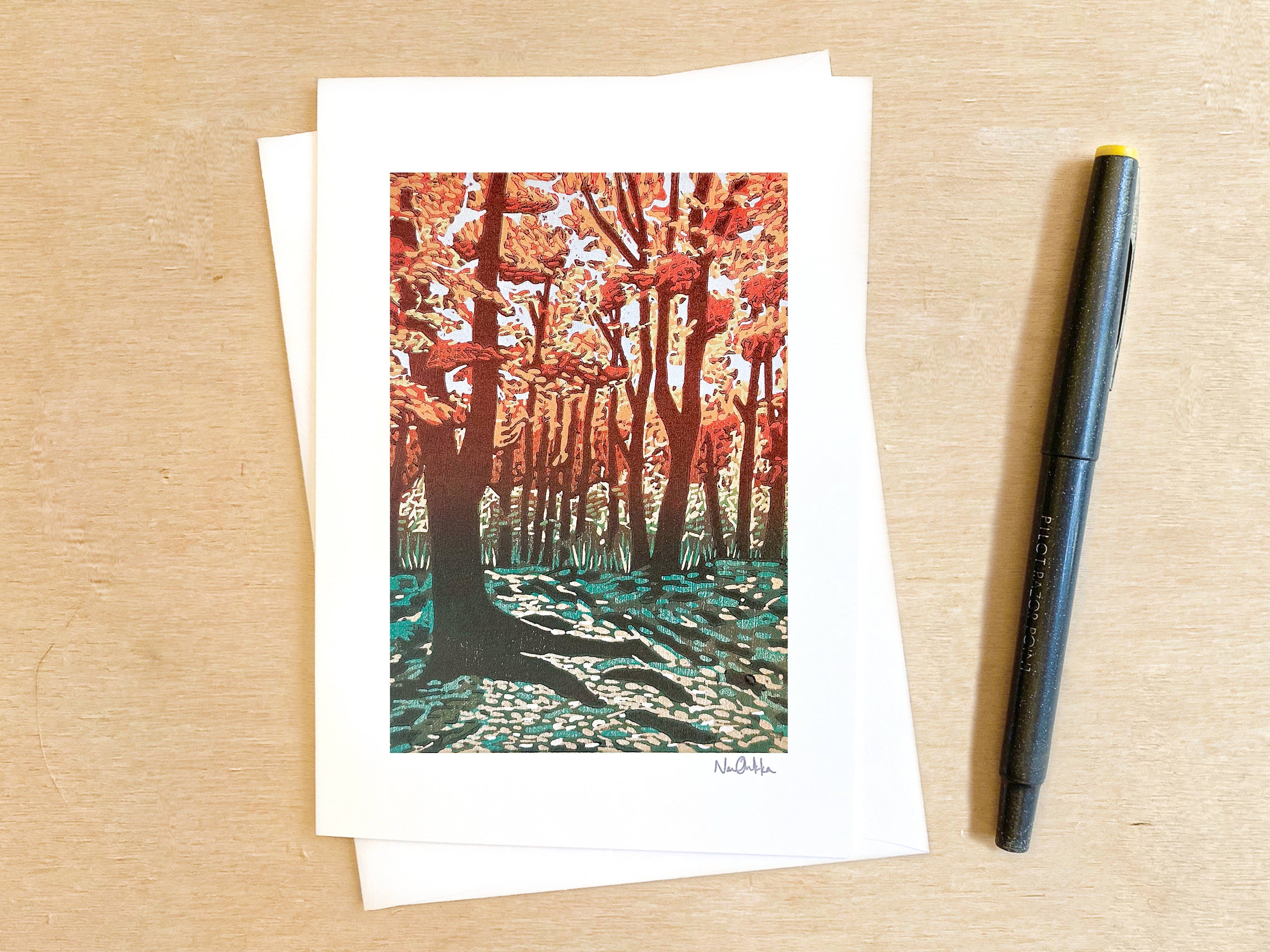 Maple Glow Greeting Card