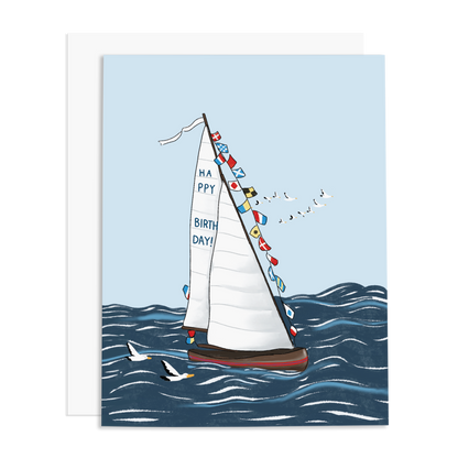 Happy Birthday Sailboat Greeting Card