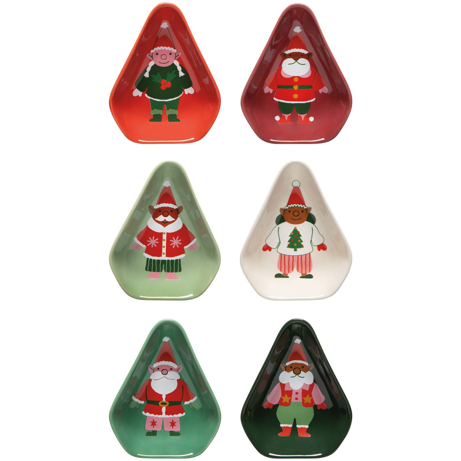 Festive Gnomes Christmas Pinch Bowls Set of 6