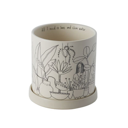 Plant Lady Pot with Saucer