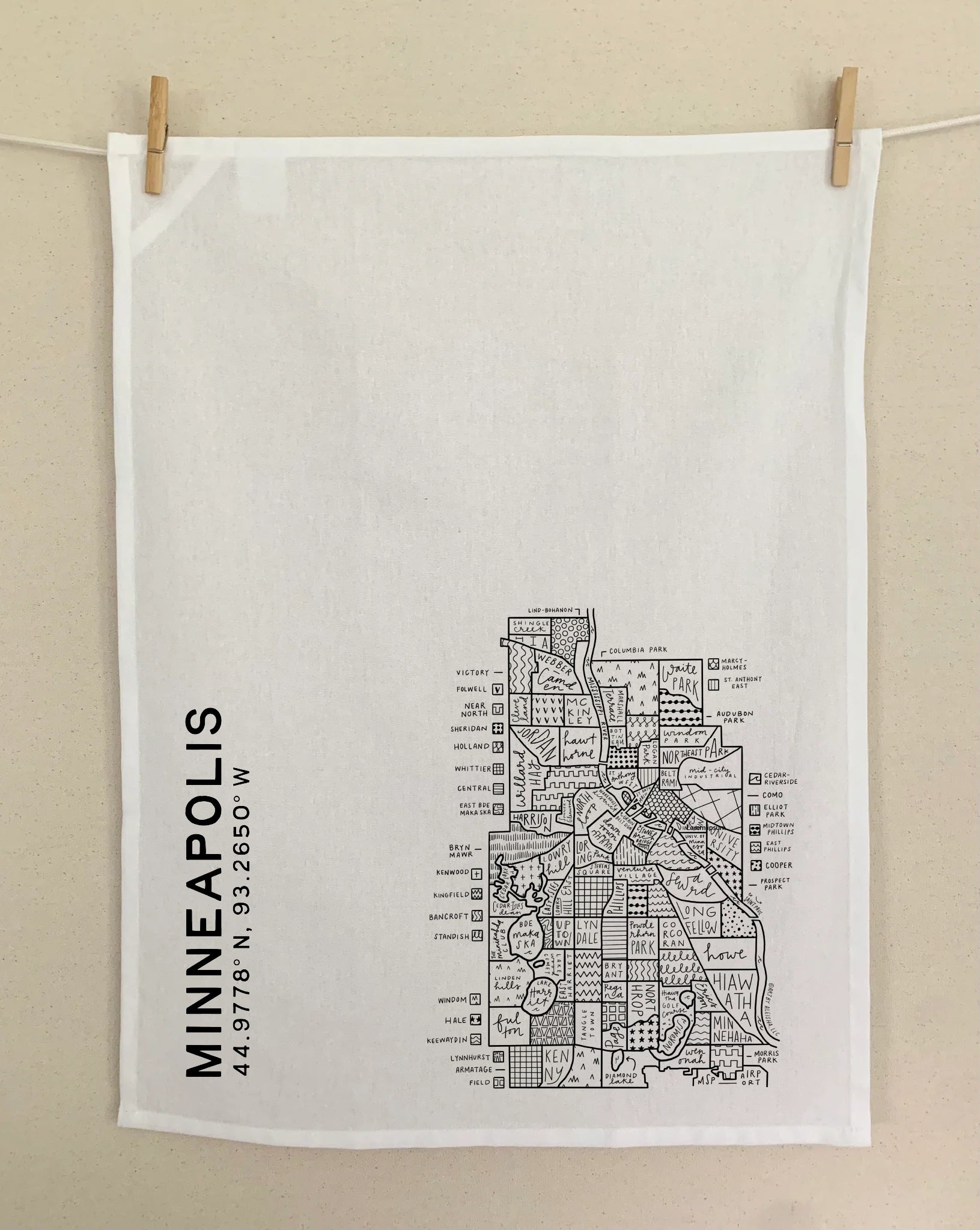 Minneapolis Map Tea Towel